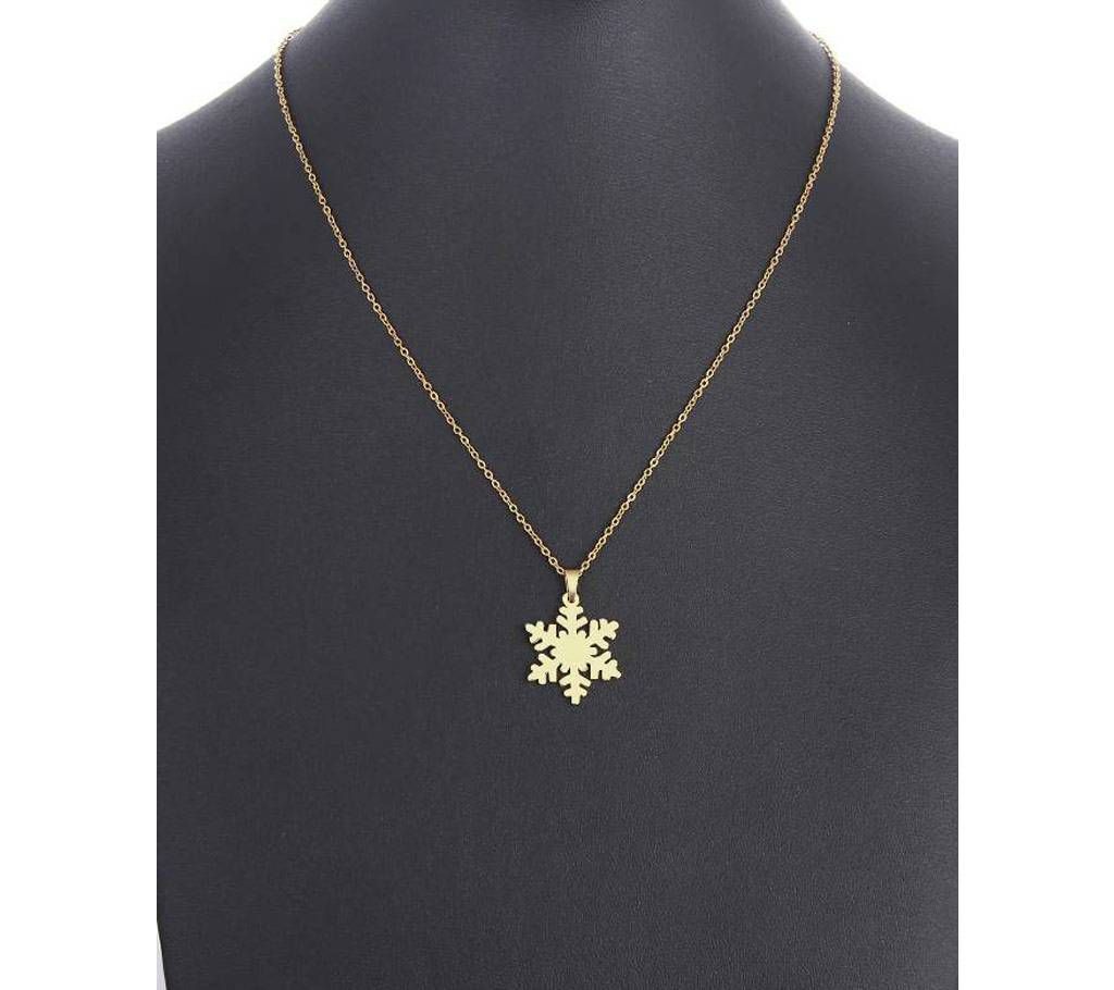 CACANA Stainless Steel Necklace For Women Man Lover's Snow Gold