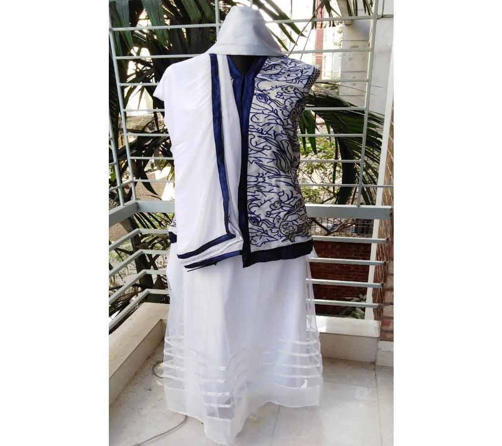 White Pokkhi Dress Long Koti Lehenga