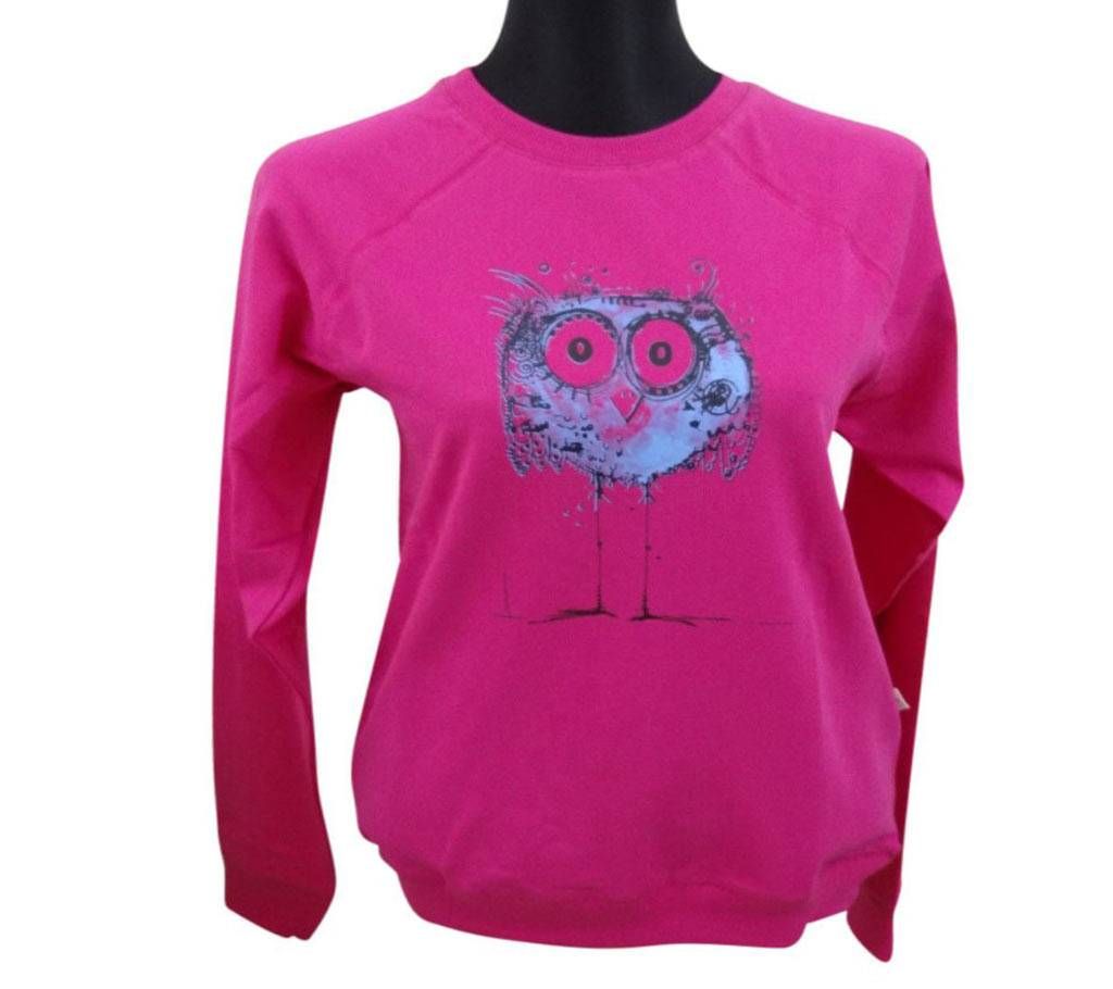 Fuchsia Ladies Full Sleeve T-Shirt/Sweatshirt