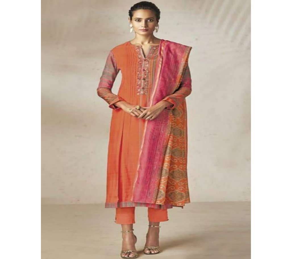 Sarg Posheeda -148 Unstitched Silk Suit
