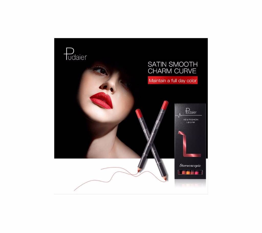 Pudaier 12 Colors Waterproof Lipliner Pencil