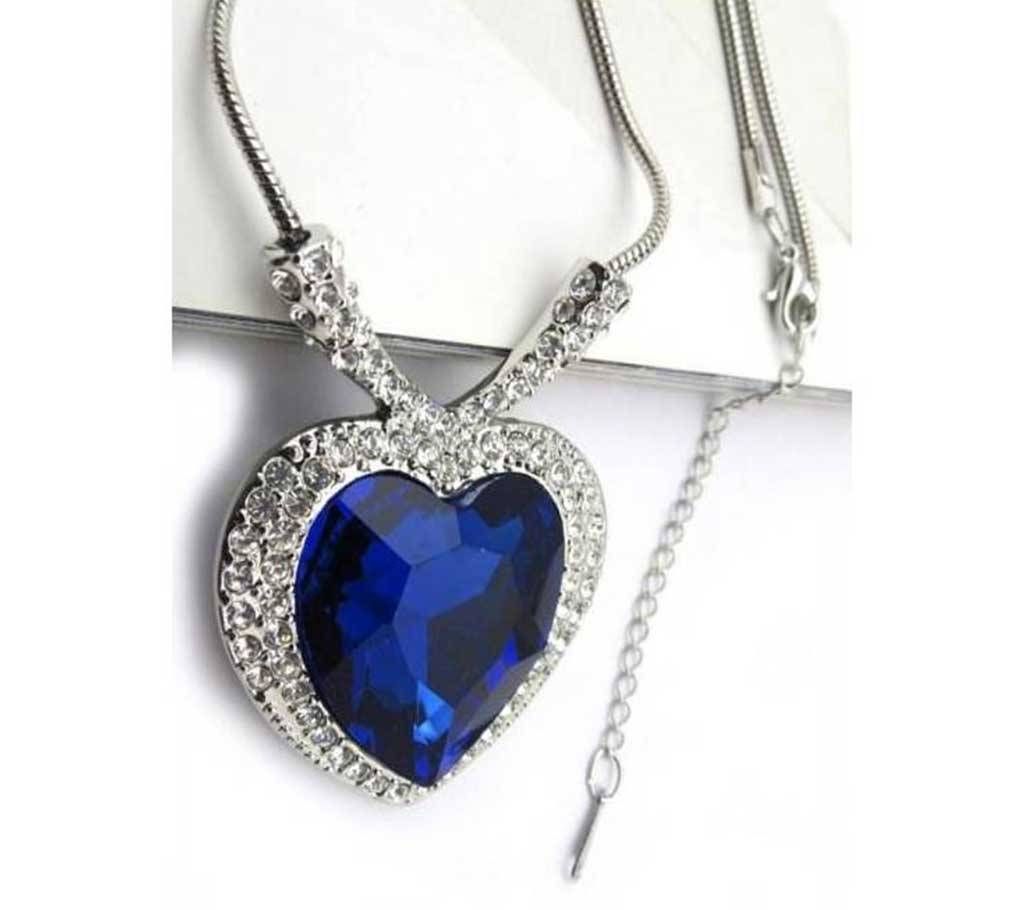 Blue Titanic Heart Shaped Necklace