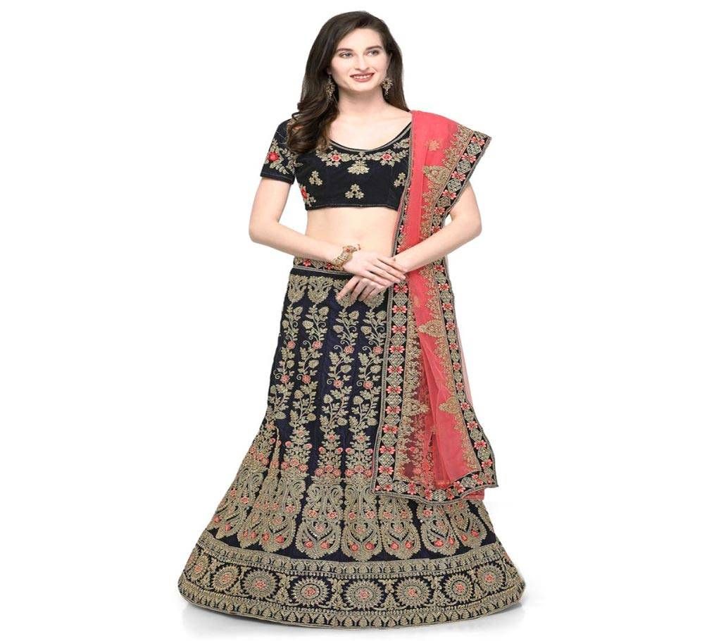 Unstitched Velvet Embroidered Lehenga Choli 5