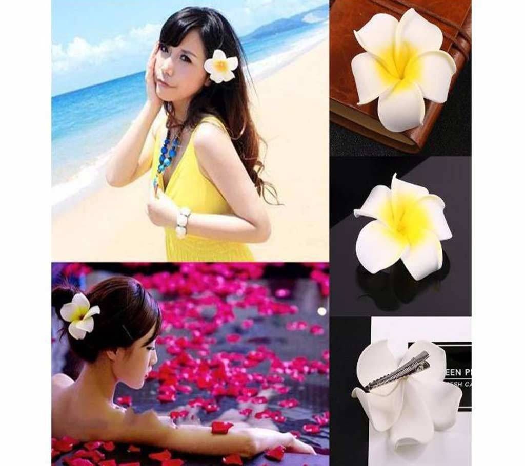 Women Girls Plumeria Flower Hair Clip
