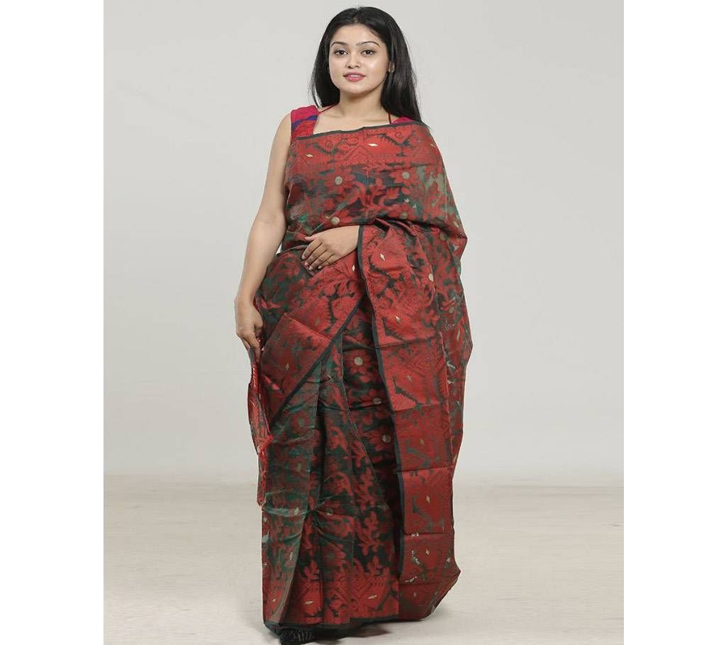 Multicolour Silk Jamdani Saree For Women