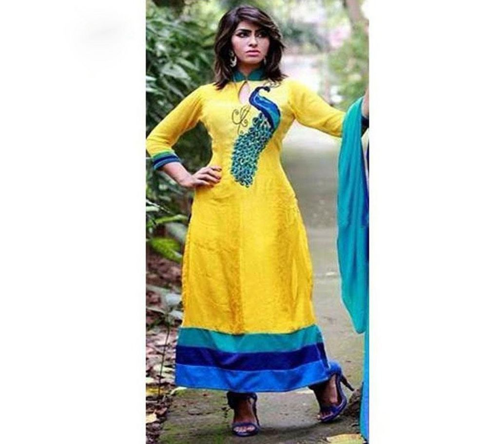 unstiched block printed cotton replica three pcs salwar kameez seblock-245