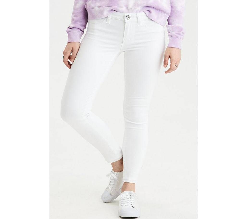 White Stretch Women Casual Denim Pant
