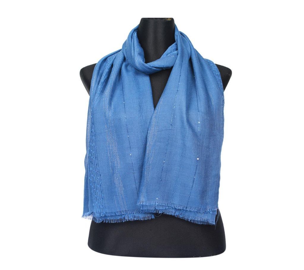 Sky Blue Soft Cotton Sequins Hijab/Scarf For Women