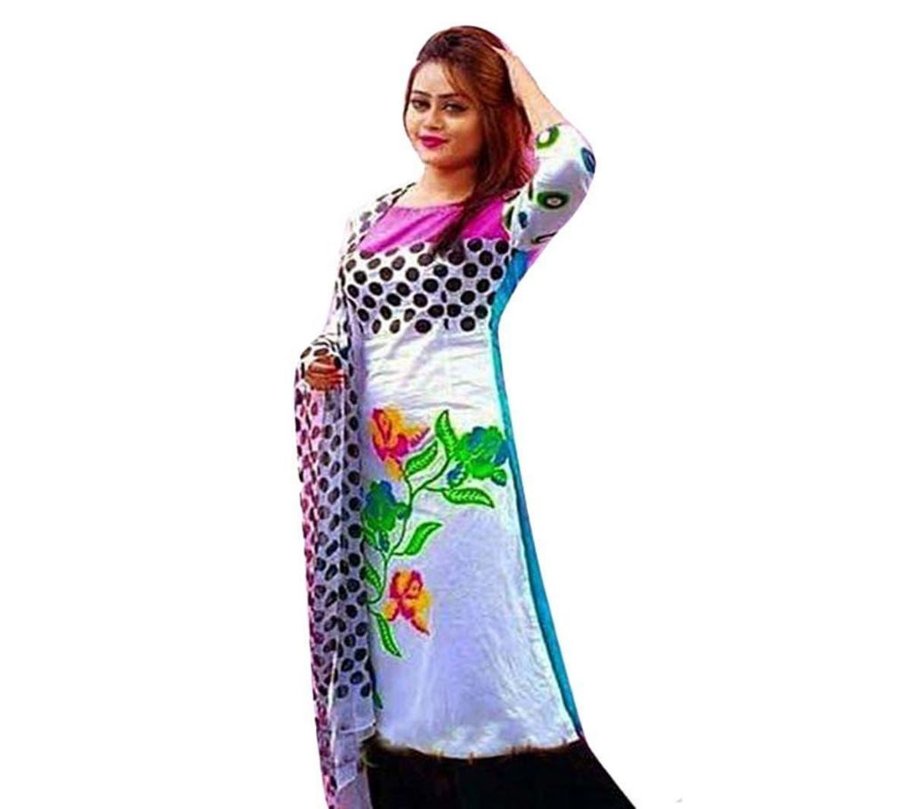 UNSTCHIED BLOCK PRINTED COTTON 3PCS 