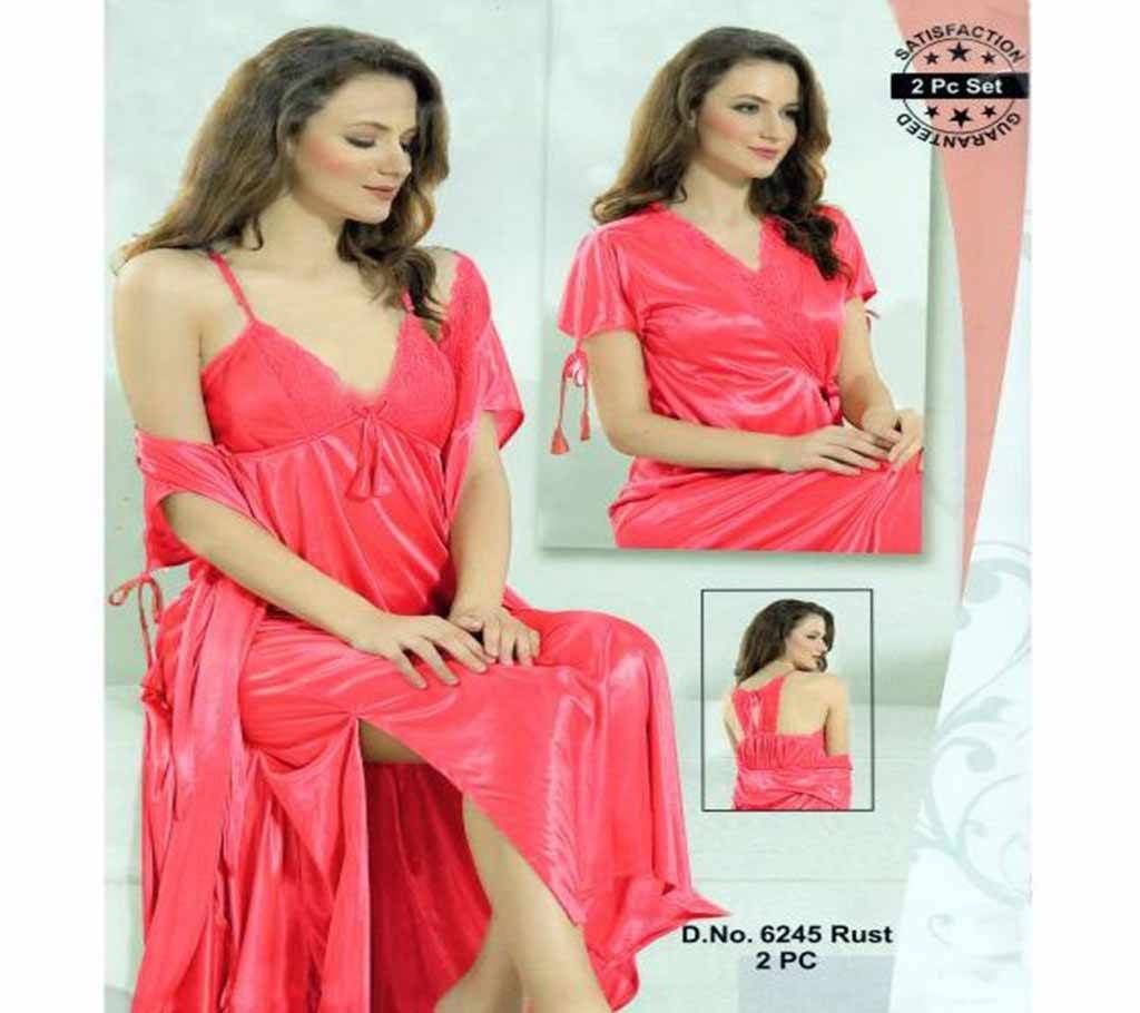 Fashionable Two Part Nighty-6245 Rust