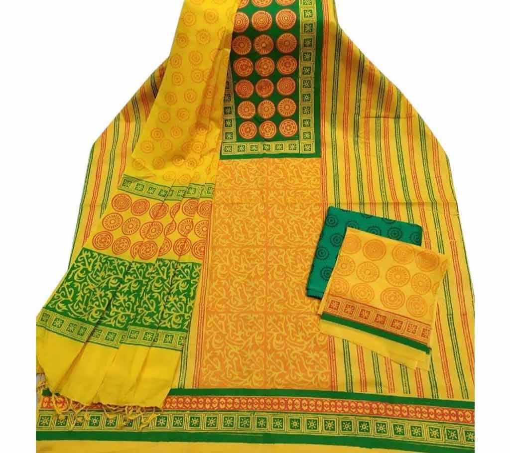 Unstitched Block Printed Cotton Salwar kameez fs-36