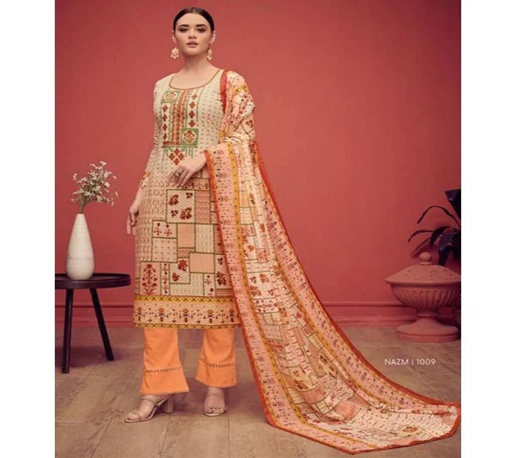 Unstitched Mumtaz Nazm Presents 3 Pcs - 1009 - SST