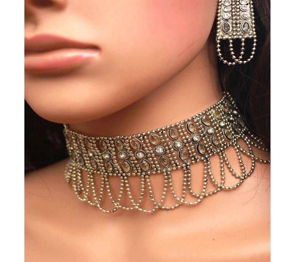 Silver Plated Chokar Jewelry  KN20  HMM