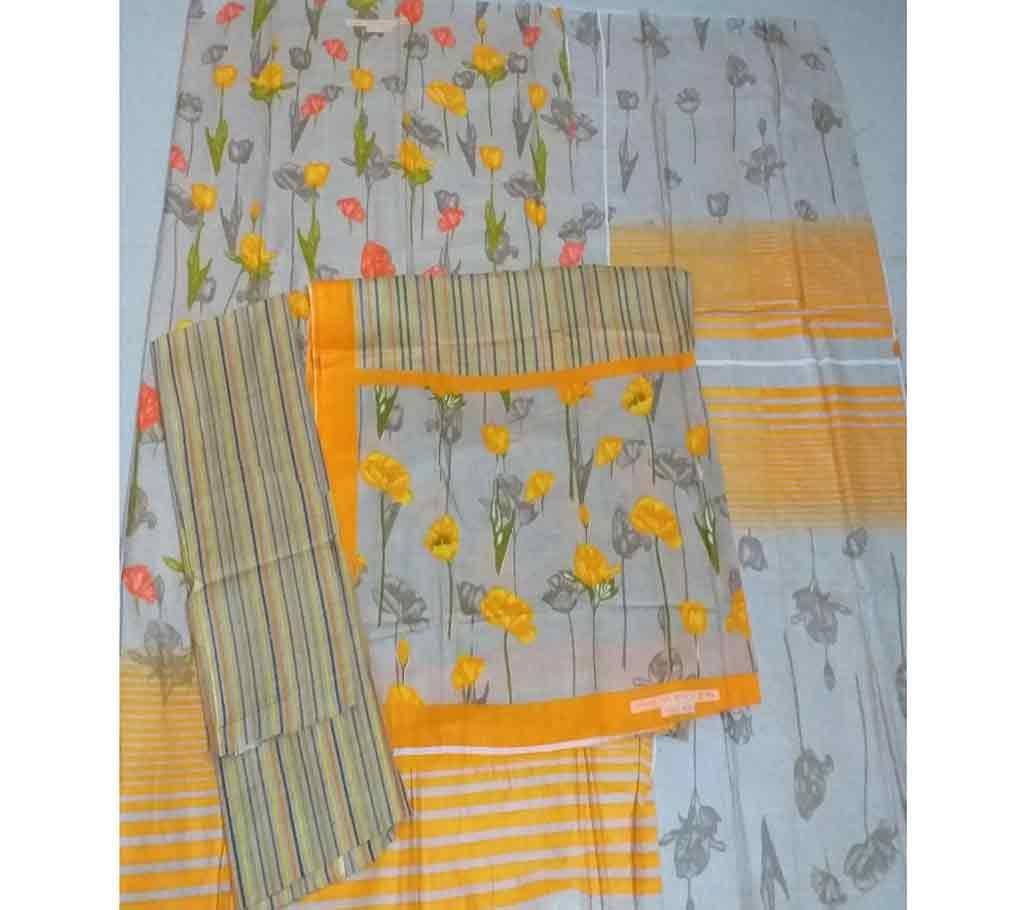 Unstitched Cotton Salwar Kameez For Women 3pcs