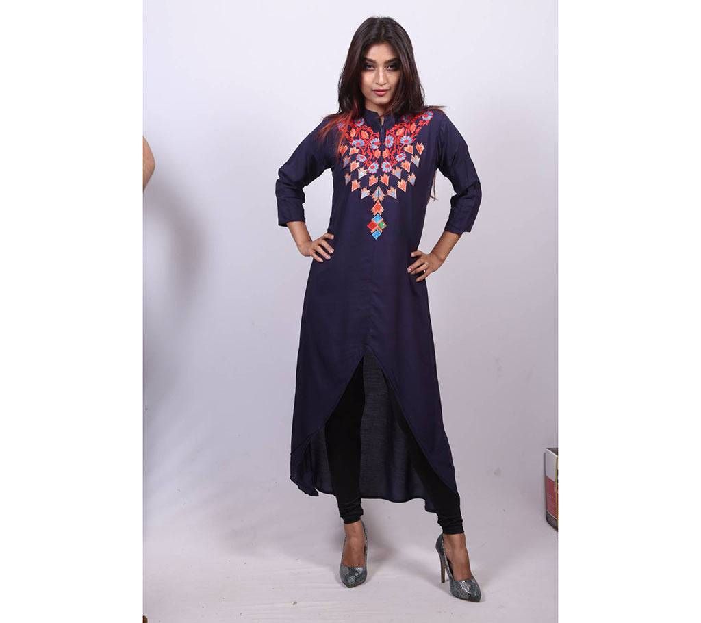 Stitched Blue Cotton Kurti for Women