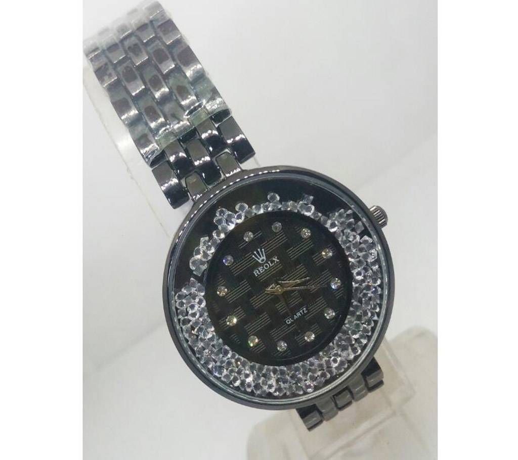 Carbon black rolex replica women watch