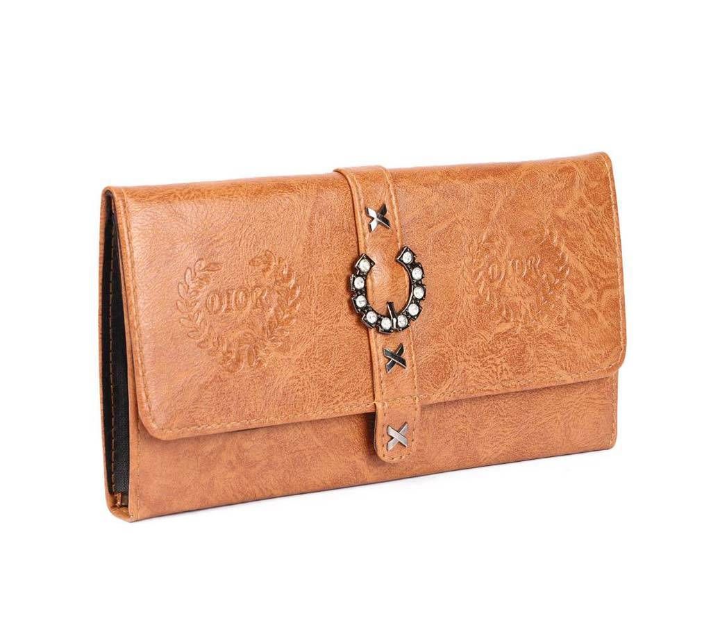 Women Hollow Out Leaf Long Clutch Purse Leather Wallet
