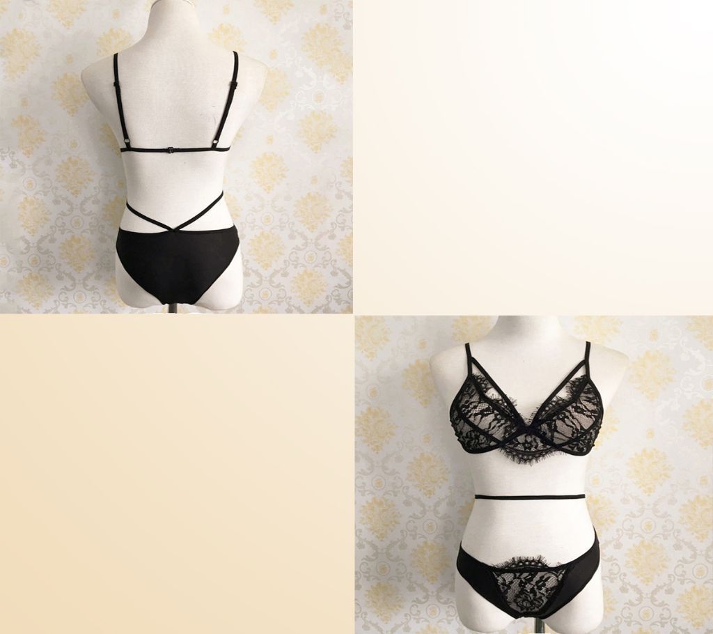 Women Bra Set Wire Free Brief Set Transparent Bra
