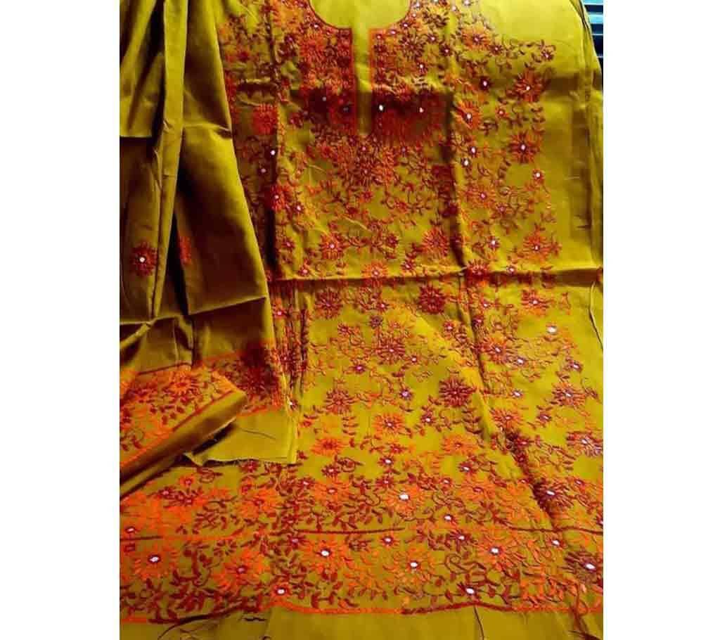 unstitched cotton print two piece-2pcs  