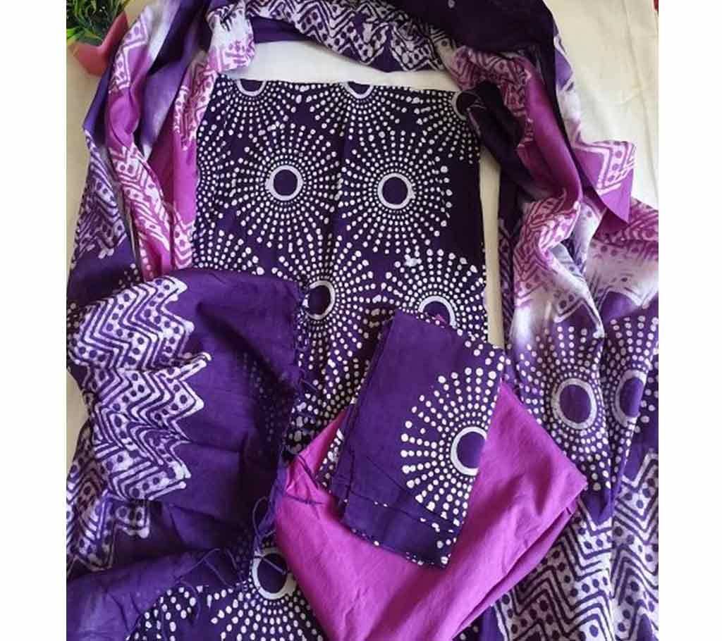 Sutir Bunon Unstitched 3Pcs Purple