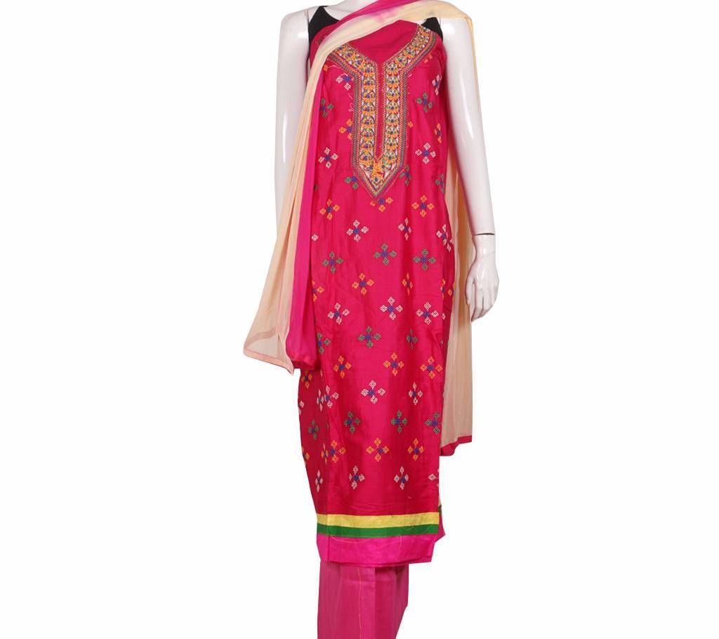 Unstitched saton three pc