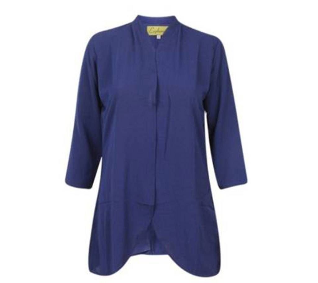 Dark Blue Shimmer Georgette Tops