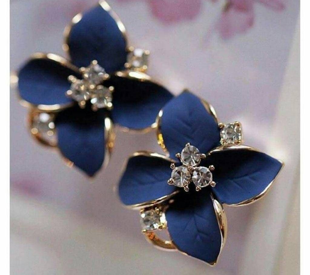 Blue Flower Shaped Earring