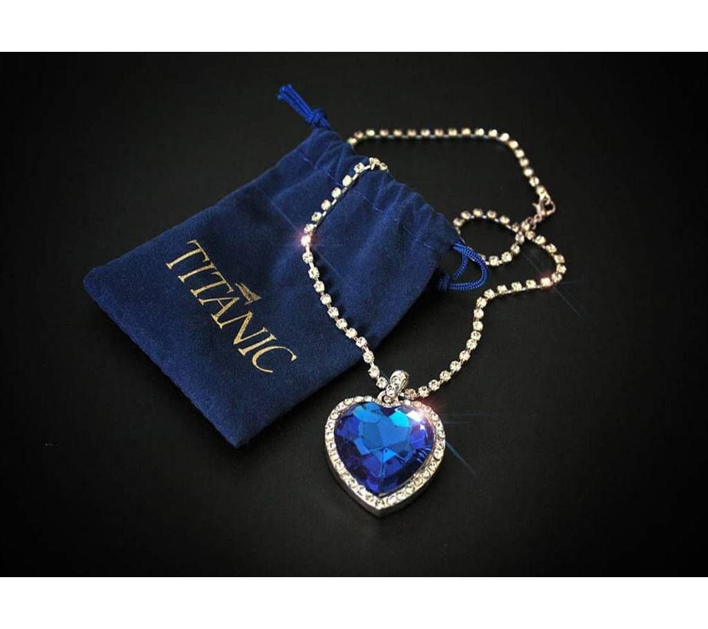 Titanic Heart Shaped Locket - Silver and Blue