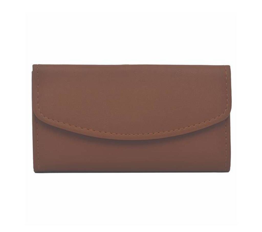 Women Wallet Soft Leather Designer Trifold Multi Item Organizer Lady Clutch-Brown