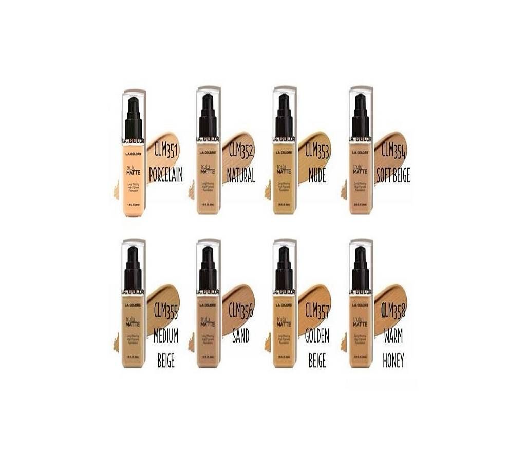 LA Colors Truly Matte Foundation medium beige 40ml USA 