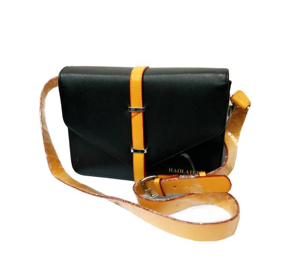 Black Artificial Leather Shoulder Bag for Women
