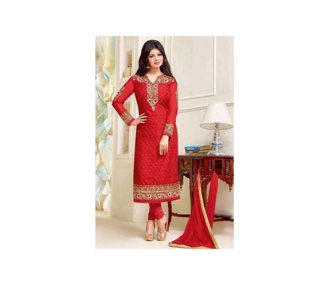 Red Unstitched Cotton Block Printed Shalwar Kameez (Copy)