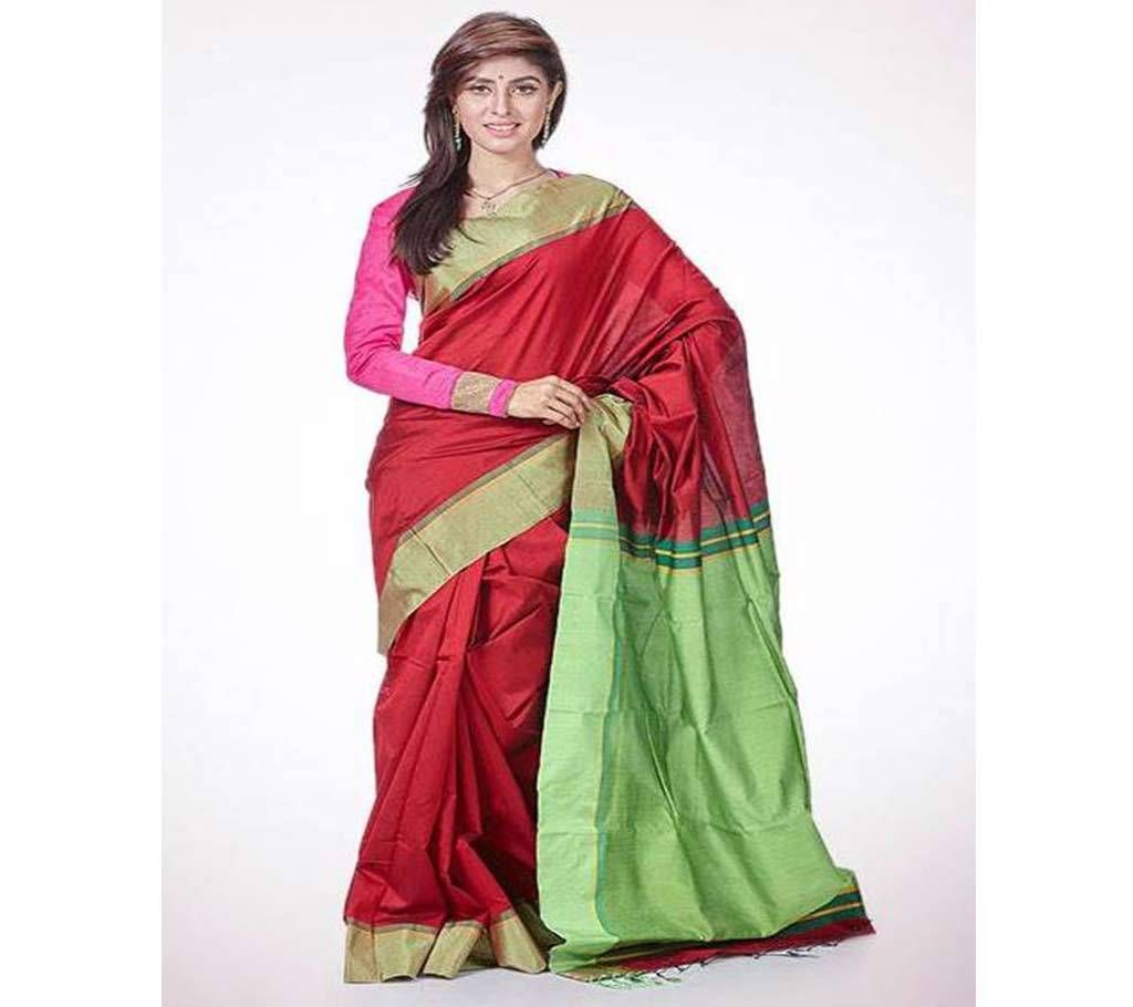 Maroon Tosor Silk Saree For Women
