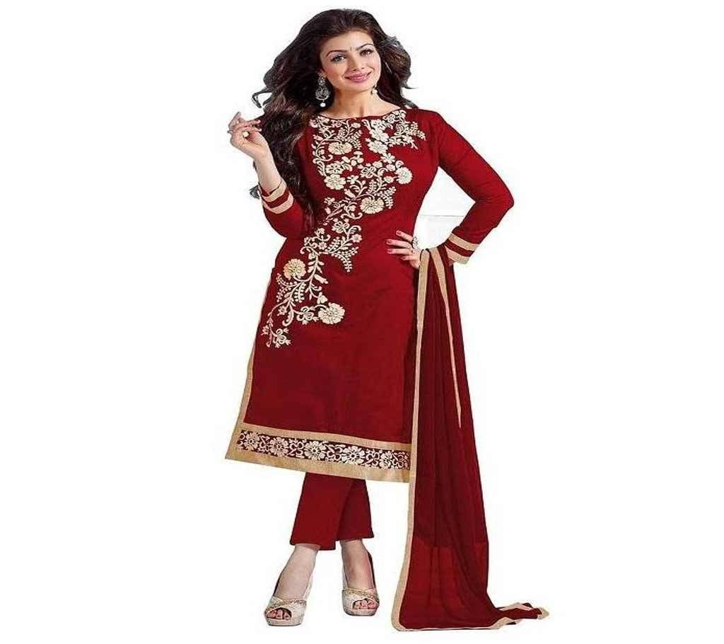 Unstitched block printed Rajdhani voyel cotton Salwar Kameez St block-378