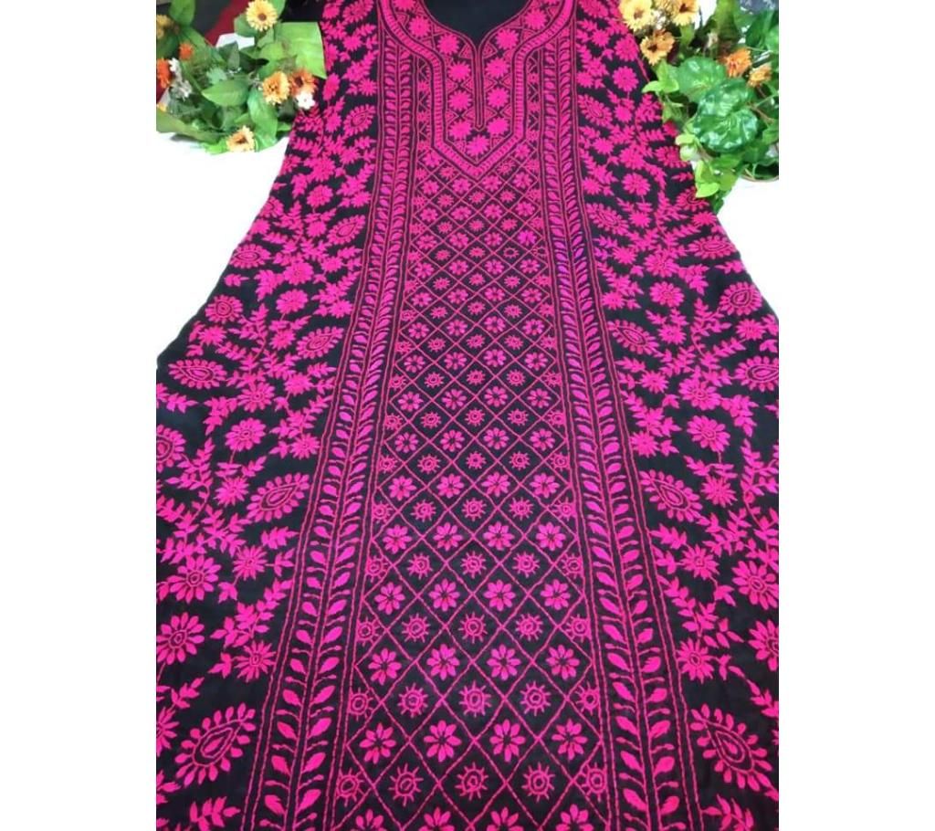 handicraft on cotton unstitched cloth
