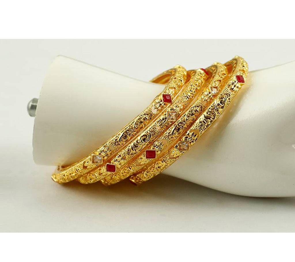 Goldpladet bangles (4 pcs)