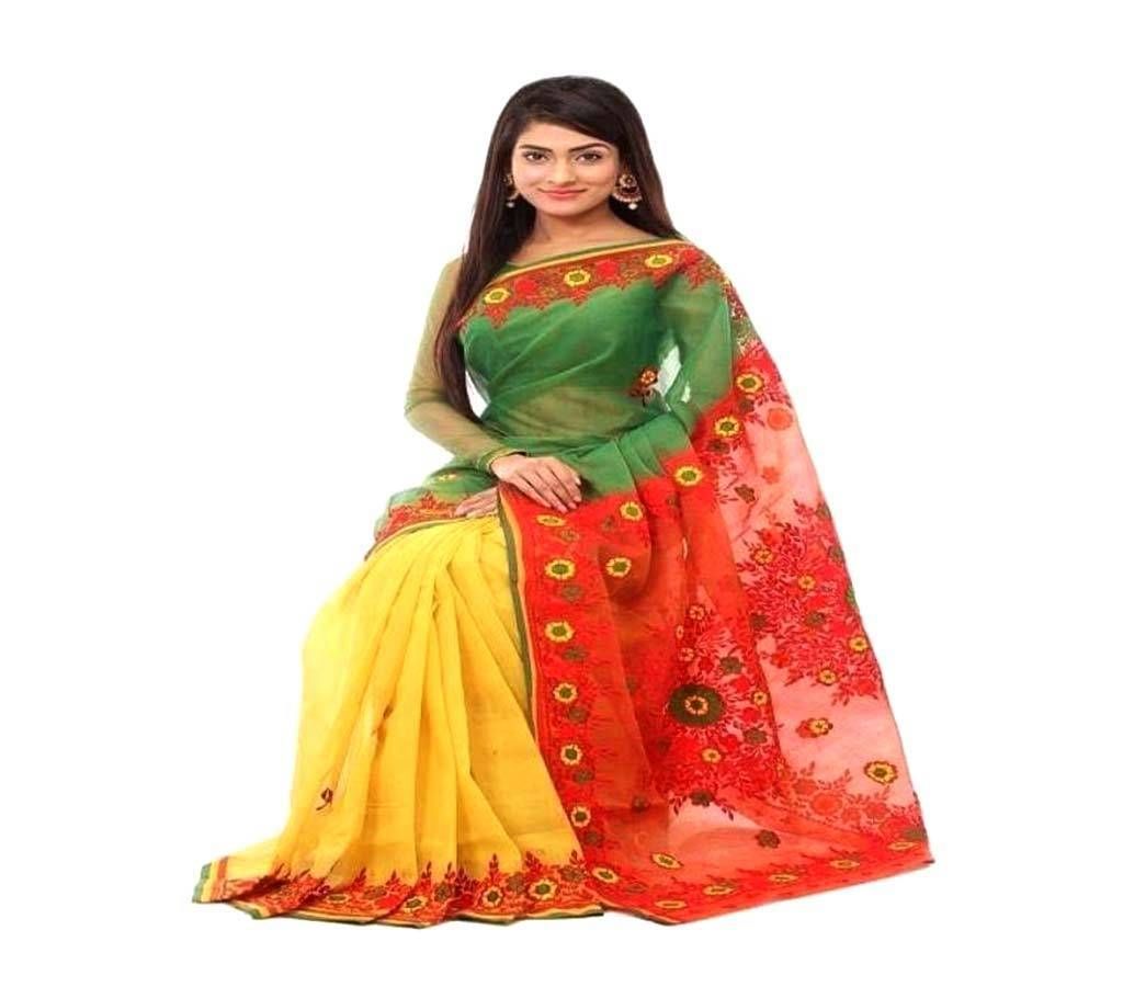 Muslin silk 3 shade sari
