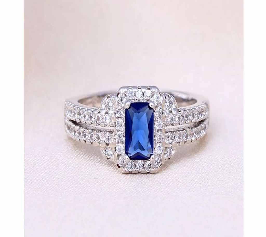 Silver Plated Blue Ring