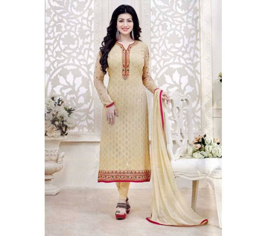 Unstitched Gorgeous Embroidery Indian Three Piece Dress for Women