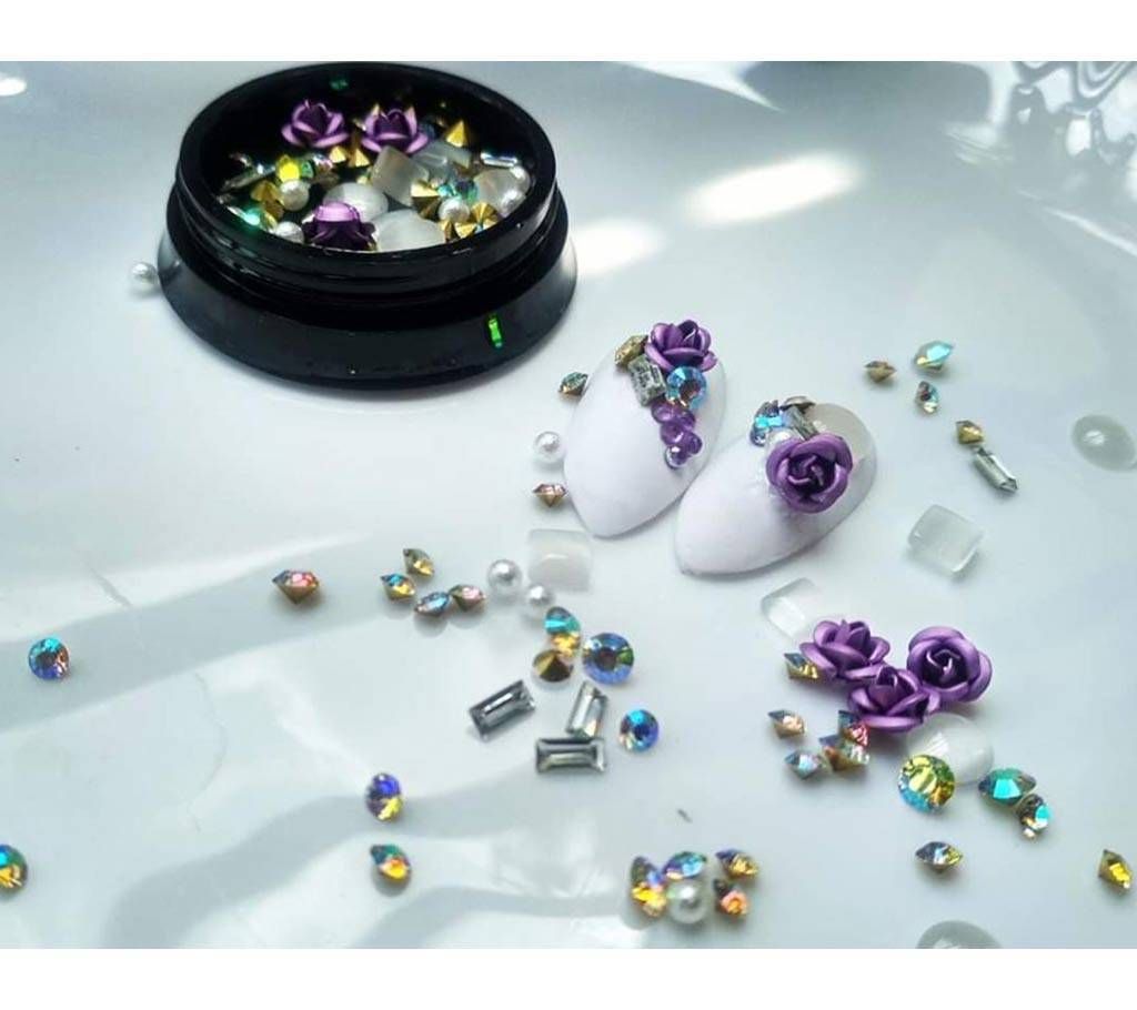 Nail Art Decoration Rose Rhinestones (Purple)