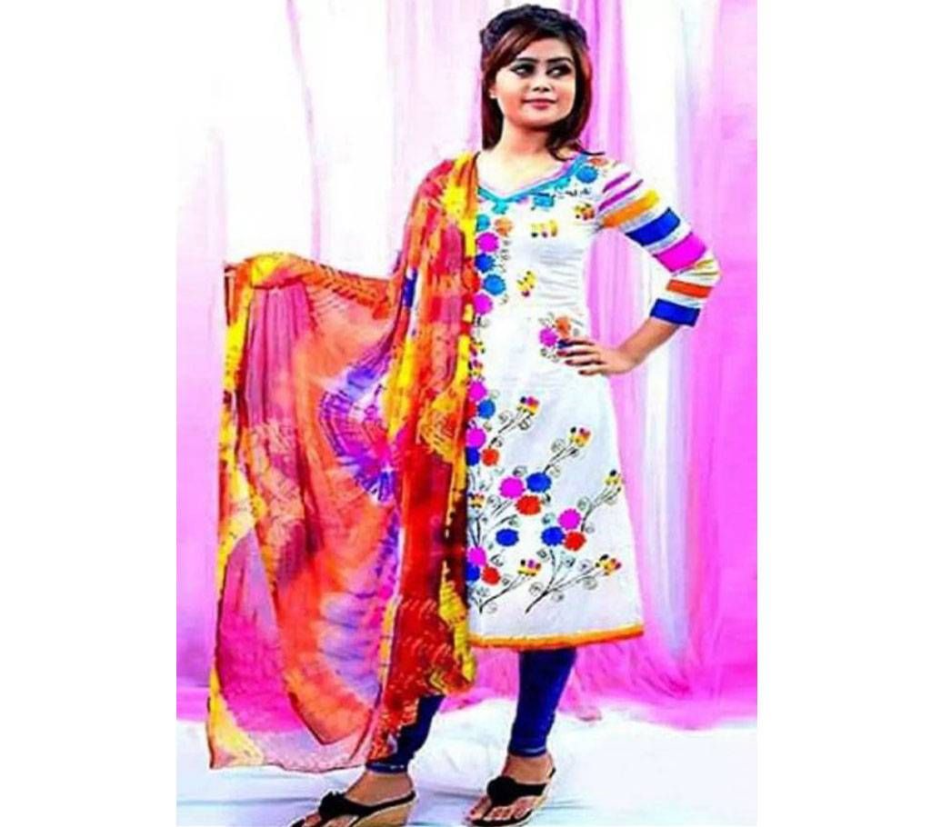 Unstiched multicolour salwar kameez