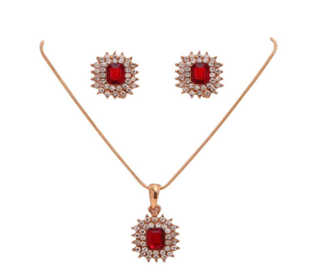 Sparkling Snowflake Shaped Rhinestone Crystal Set Red