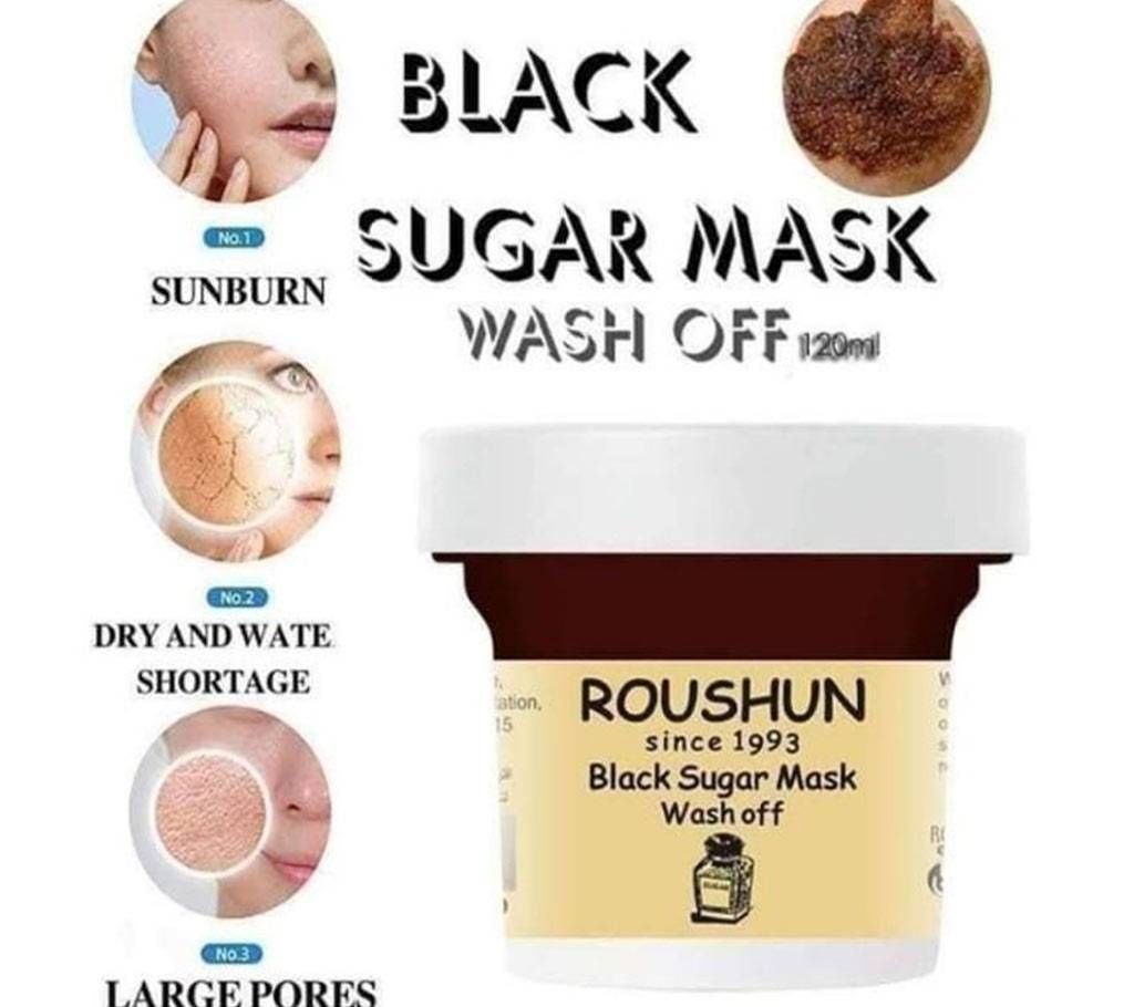 Roushun Black Sugar Mask & Egg White Pore Mask-120gm-Korea 