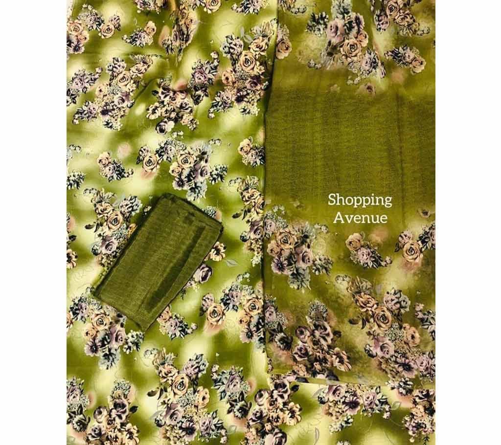 Unstitched Rishika silk 3piece (Indian)