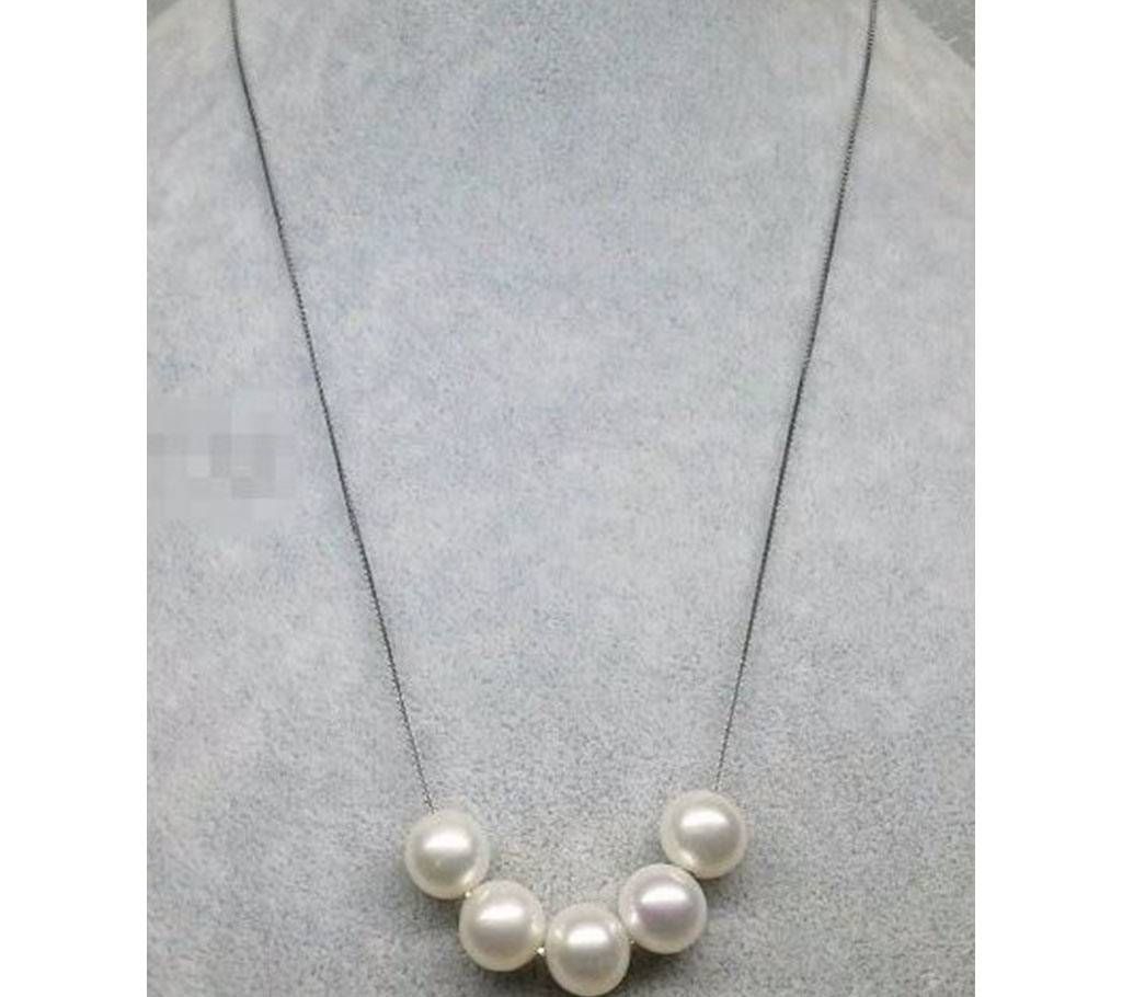 S925 Silver Five Pearl chain Necklace For Women