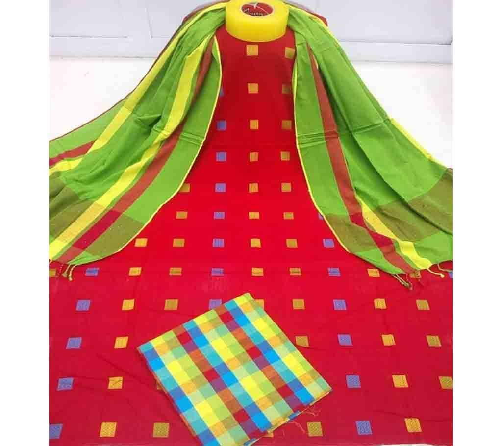 Homemade Tat Original Cotton Multi Color Deshi Shalwar Kameez For Women-1