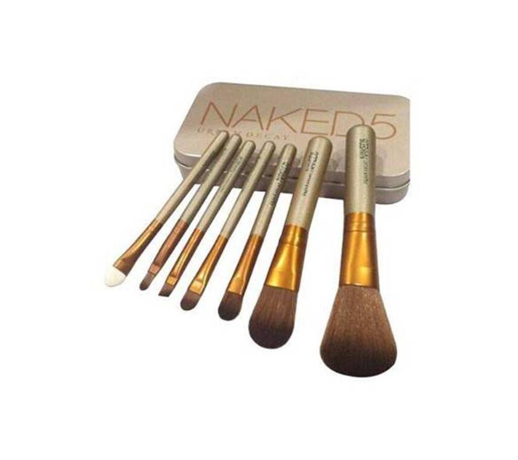 Naked 5 Makeup Brush Kit Tools Set - 7 Pcs