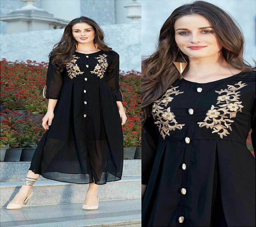 Un_stitch Georgette Embroidery  Tops