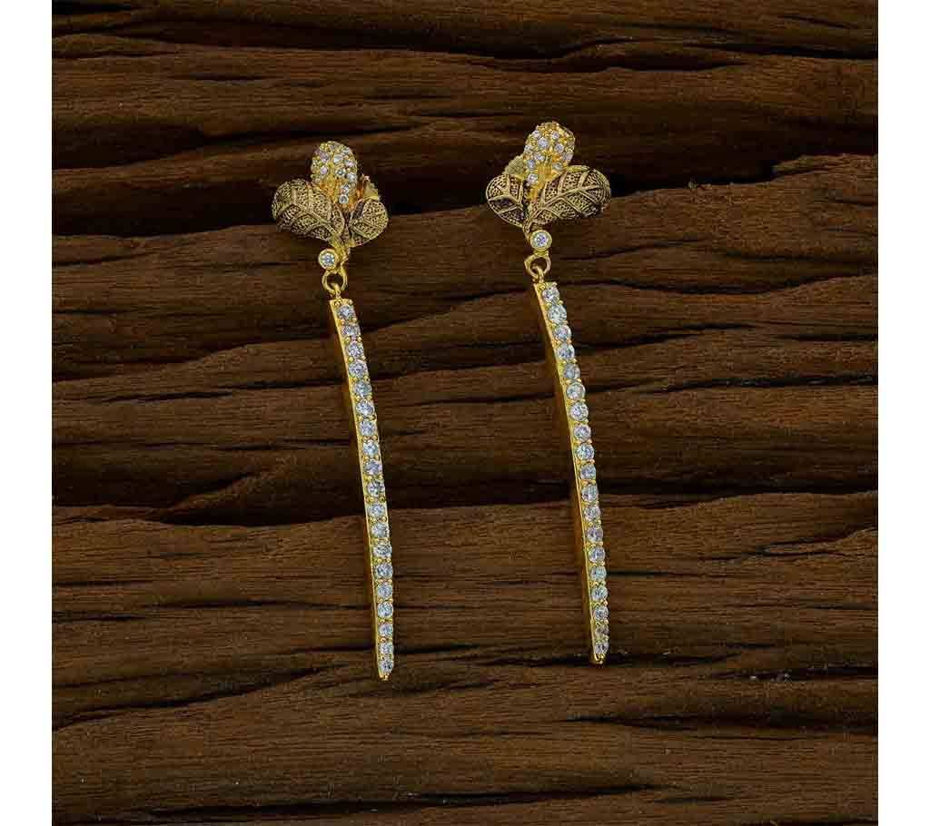  GOLD PLATED CZ SHORT EARRING 51787 (by Pink Point - KJ51787)