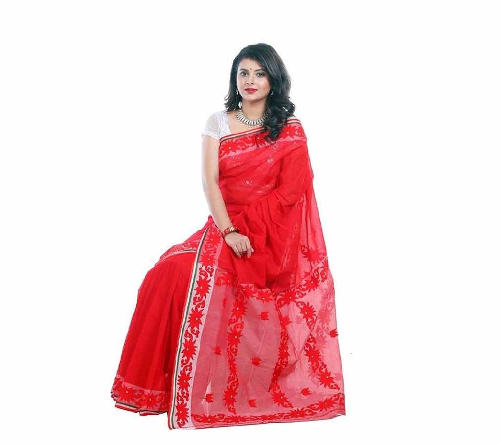 Pure Cotton With Hand Embroidery Applique Saree